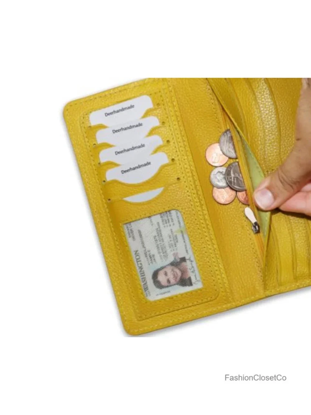 Genuine Leather Slim Long Wallet RFID Blocking 18 Card Slots